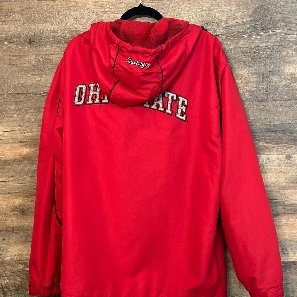 Vintage Ohio State Buckeyes Crable Jacket — Red Check Fleece Lined — Size Large - Picture 8 of 8